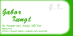gabor kungl business card